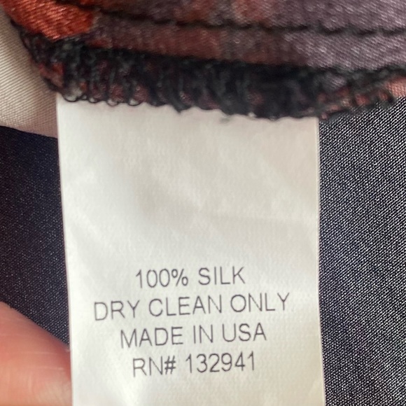 Amanda Uprichard 100% Silk Abstract Floral Print Blouse Size Large - Picture 4 of 4